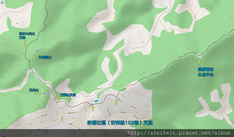 021、標示軌跡四：中和步道O型：彩蝶社區出入口