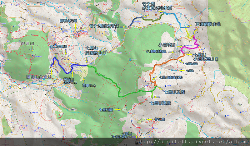 016、軌跡標示：2018.03.14 七星山主東（苗圃登山口-小油坑）