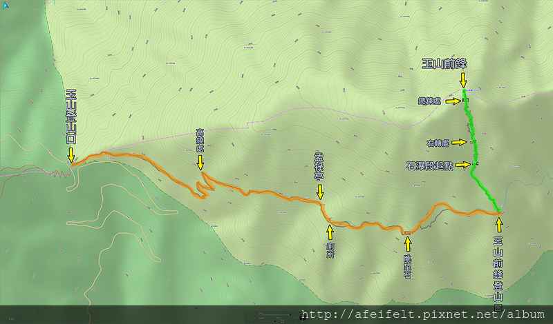 018、標示軌跡：玉山前鋒