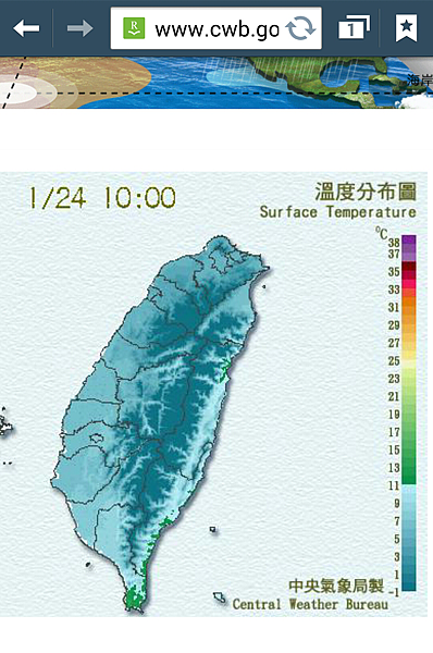 一個 “負北極震盪” 霸王級的寒流,  讓台灣的溫度圖表, 封上一層 10 度以下的灰白色.