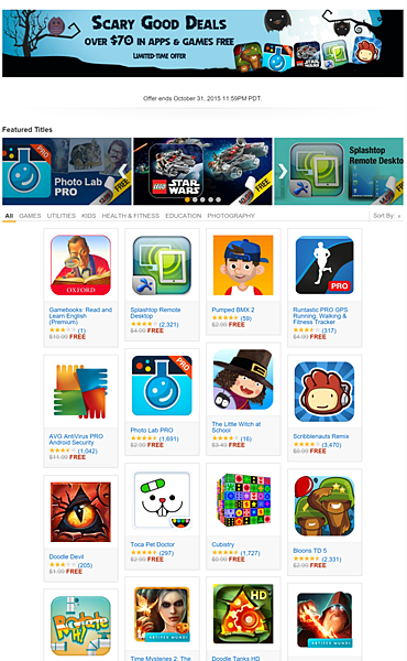 亞馬遜 Android 價值超過 2100 元以上程式與遊戲,到 10/31 @3C 達人廖阿輝 2015-10-30 18_16_50-Amazon.com_ Scary Good Deals_ Apps & Games