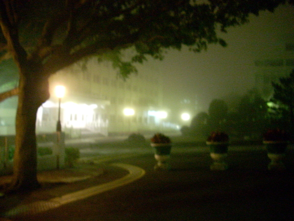 起霧的夜景
