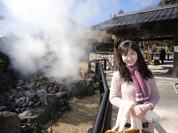 和蒸氣漫天的鬼の高鼾合照時，可以明顯感覺到週邊溫度比其他地方高