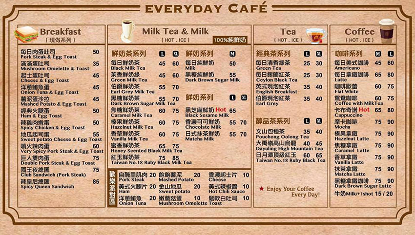 menu