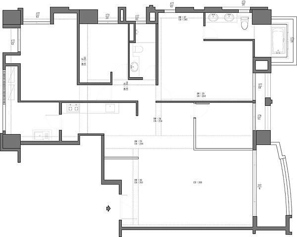 權釋設計規劃推薦新建案樣品屋新竹千荷田豪宅住宅居家空間裝潢建材造型天花工程中古屋價格費用客廳-01竹北鄭公館原始平面圖