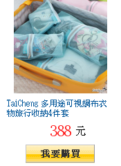 TaiCheng 多用途可視網布衣物旅行收納4件套