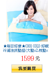 ★每日好康★COOl COLD 好眠冷凝涼床墊組(大墊x2,枕墊x2)