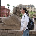 Connie kiss the Sphinx.JPG