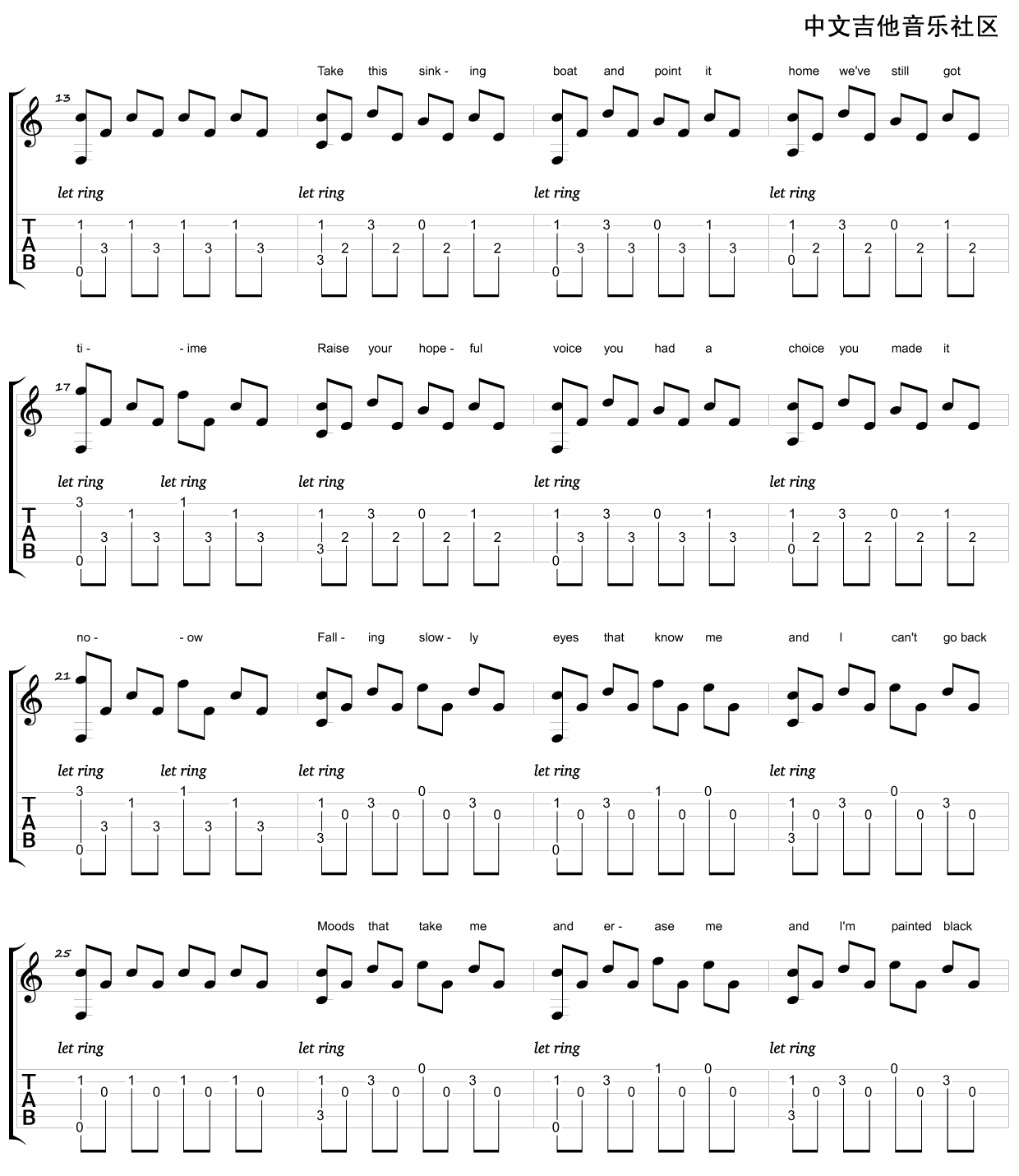 Falling Slowly吉他谱-2