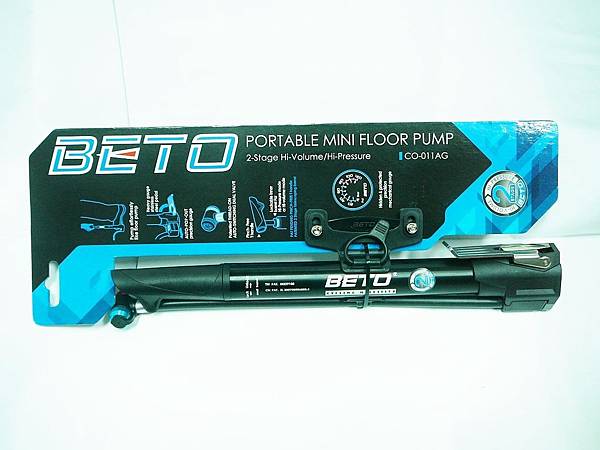 BETO 隨車打氣筒 CO-011AG 高壓 120 PSI 附隱藏式氣壓錶 美法兩用氣嘴