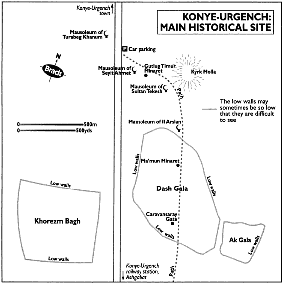 Konye Urgench Map - Bradt