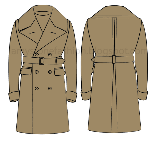 overcoat flat fashion sketch templates 0164