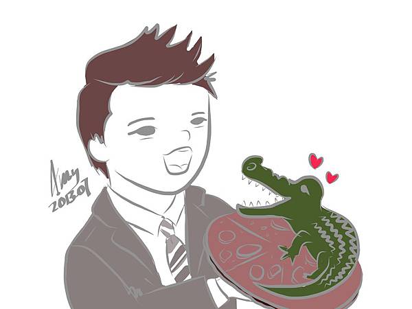 Junsu and crocodile pizza