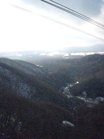 從纜車裡看登別的景