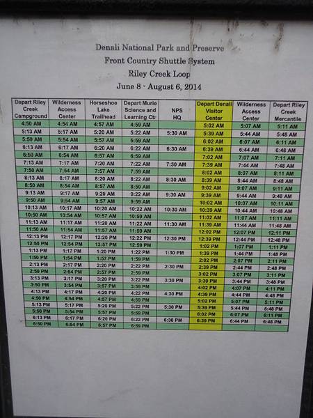 Shuttle Timetable