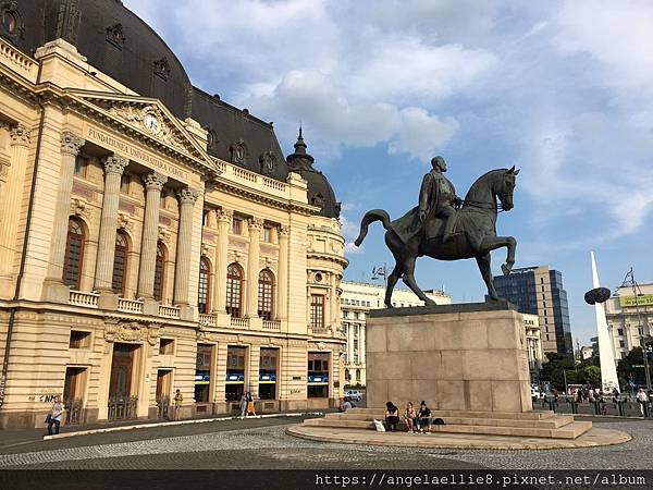 Statue of King Carol I of Romania on horseback