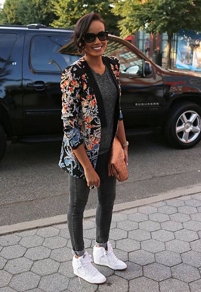 Selita-Ebanks-BCBG-Blazer-Nike-Sky-High-Wedge-Sneakers