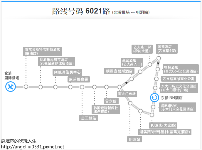 ●【韓國旅遊】超有用[仁川/金浦]機場巴士路線圖、時間表使用詳細教學(2016.01.04更新 6001路線&6021路線)