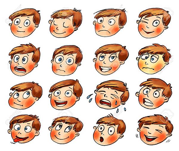 16650593-Emotions-Cartoon-facial-expressions-set-Hand-drawn-Stock-Photo