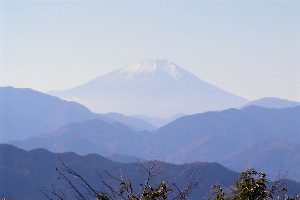 高尾山頂遠眺富士山