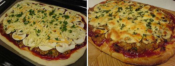 20130331茄汁肉醬蘑菇pizza