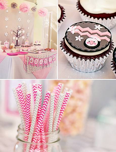 pink-grey-pengruin-dessert-table