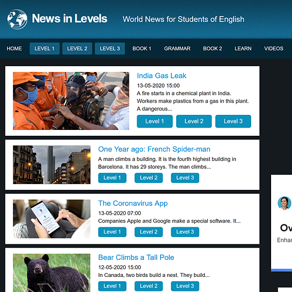 Screenshot_2020-05-14 News in Levels « World News for Students of English