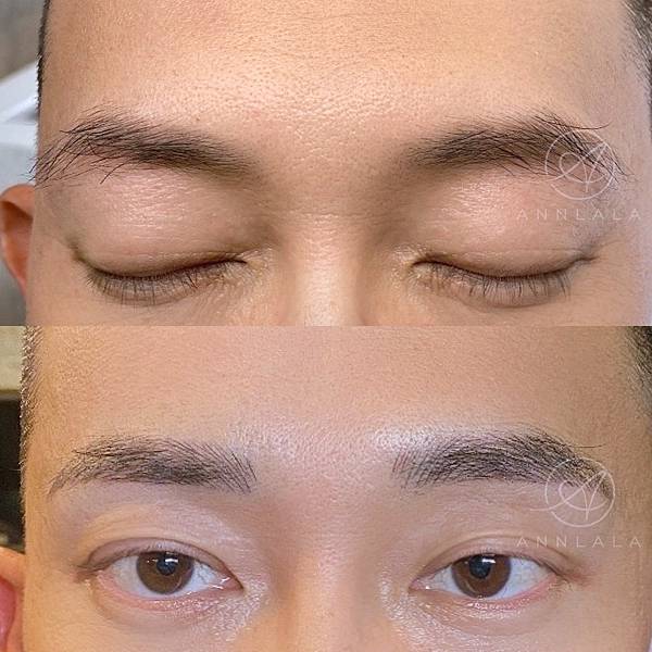 Annlala Beauty 男士紋繡 仿真飄眉 操作前後&脫痂後&補色後 (1).JPG