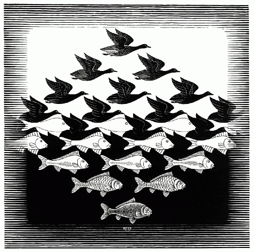 Maurits-Cornelis-Escher-Sky-Water.gif