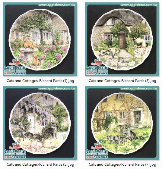 Cats and Cottages-Richard Partis.jpg - 彩繪瓷盤