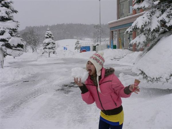 北海道-嚐嚐雪的滋味吧!好綿密唷!