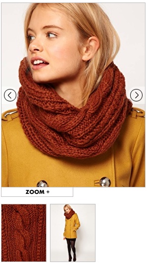 ASOS Wool Mix Cable Funnel Snood