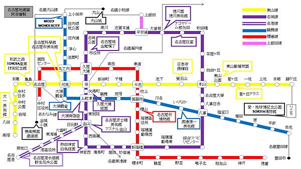 名古屋地鐵景點路線圖