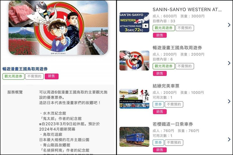 【推薦票券】外國遊客限定的暢遊漫畫王國鳥取周遊券~可在3日次