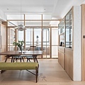 隔間拉門+書房動線