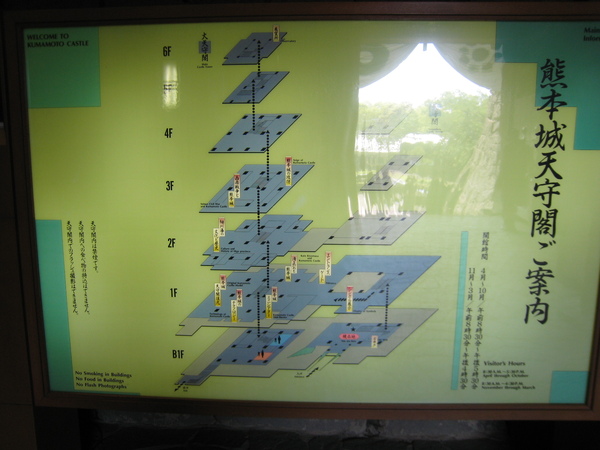 天守閣連同地下共有六層