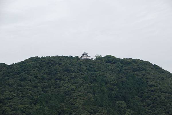 山上很高的岩國城