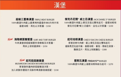 TGI Fridays 漢堡菜單.JPG