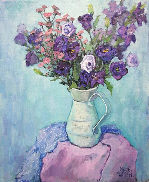 紫花   15F  油畫   2016.11