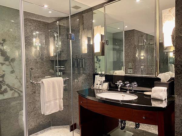 2、IMG_5951 台北住宿 台北喜來登 浴室 大理石 銀色 水龍頭 蓮蓬頭