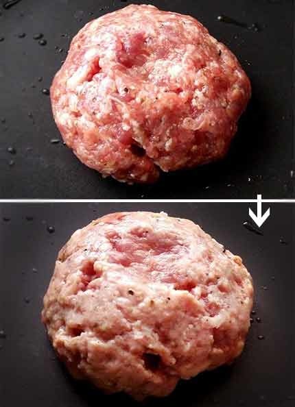 豬肉漢堡排步驟3:不用油煎豬肉漢堡排