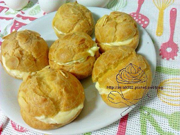 泡芙  ♡卡士達醬♥Choux a la custard creme