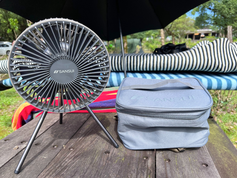 IMG_2185 2 SANSUI山水 充電式露營風扇,USB風扇充電,還有遠程遙控好方便,掛立兩用