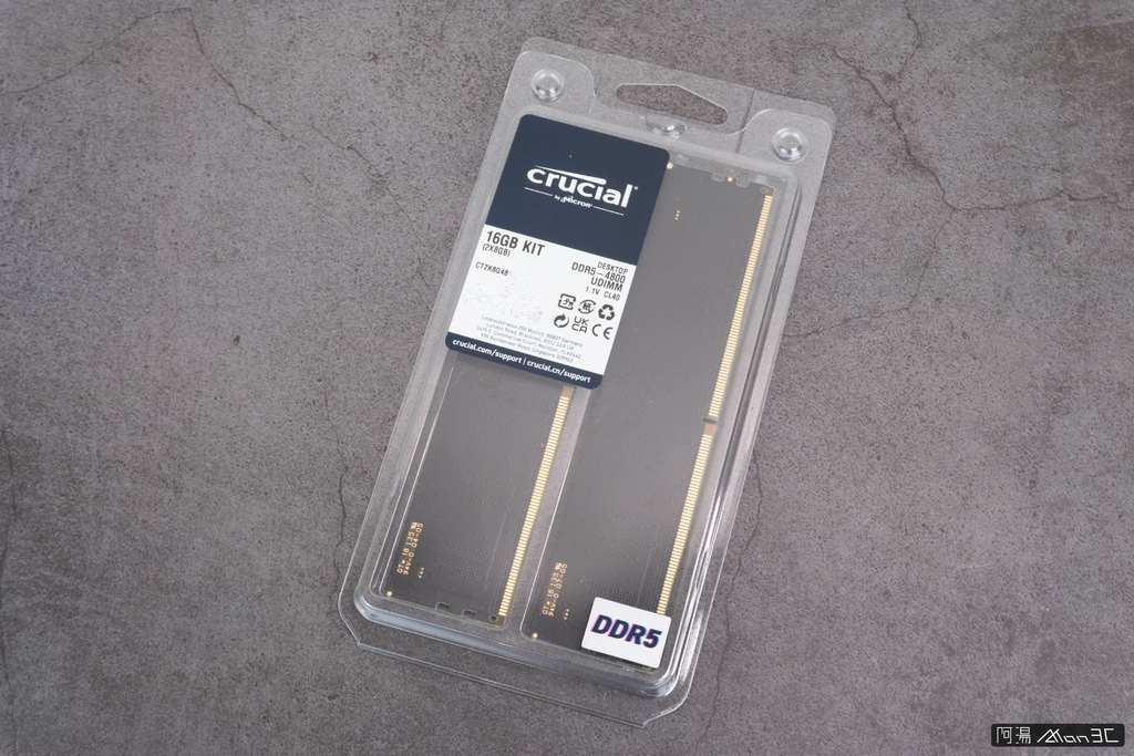 「開箱」美光 Crucial DDR5-4800 8G×2 - 原生顆粒，品質保證