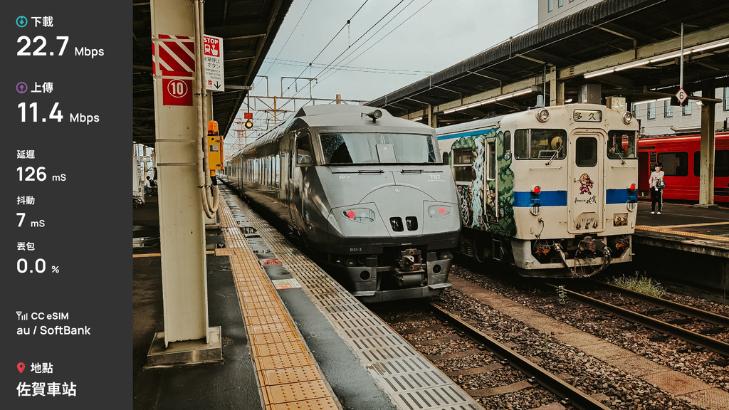 「心得」九州 8 天自由行實測 - CC eSIM（au / SoftBank）訊號與速度全紀錄