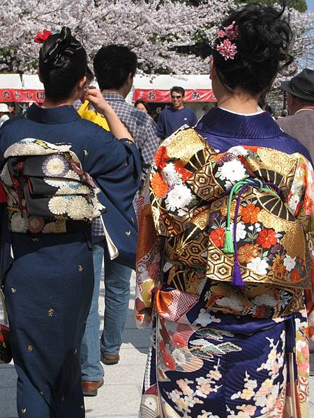 看到穿得很華麗和服的日本妹妹