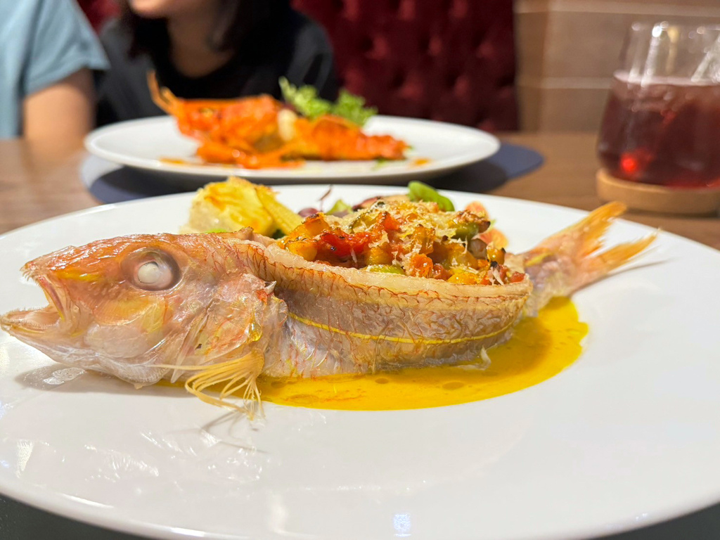 台南美食推薦【暖心時光義法小館】享用精緻義法料理│金線魚口袋魚