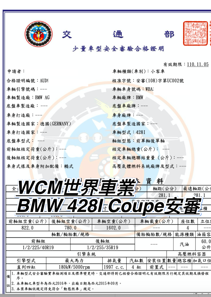 BMW 428I Coupe外匯車價格分析，代購流程、規格、配備、油耗。