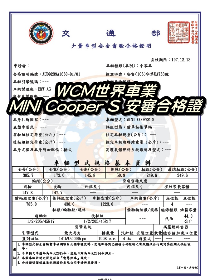 代購外匯車分享，MINI Cooper S 手排 代購回台灣，代購外匯車推薦世界車業。.jpg