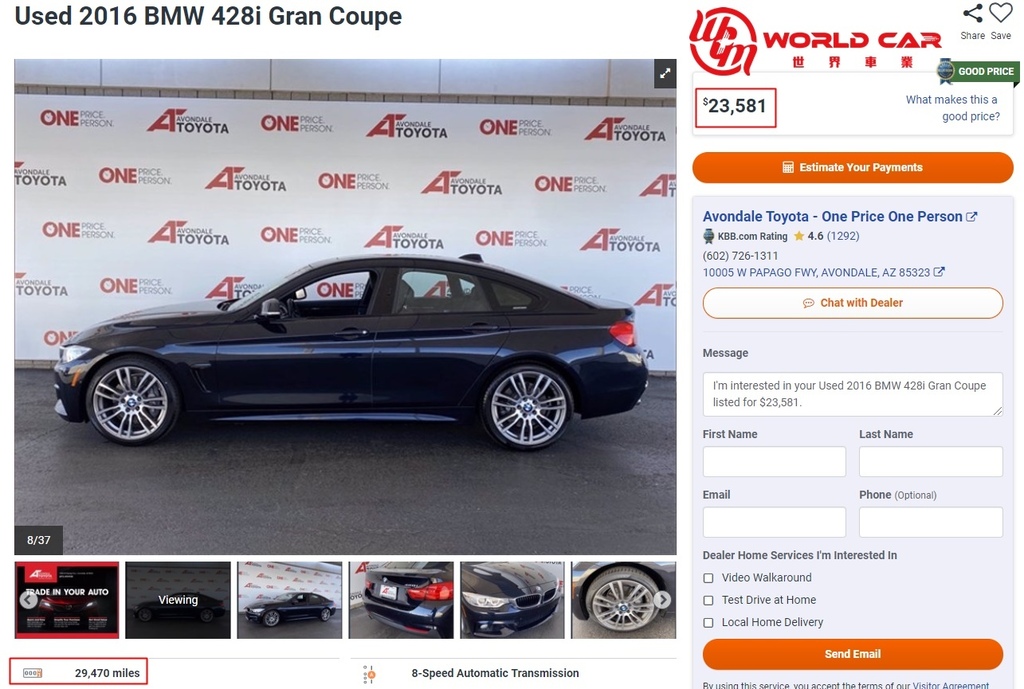 BMW 428GC國外車價